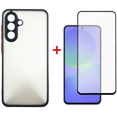 Чохол для мобільного телефона Dengos Samsung Galaxy A36 Matte + glass (Black) (DG-KM-145)