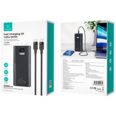 Батарея універсальна Usams PB68 30000mAh PD/3.0/65W, QC/3.0, Black (ATXLOGTC01) - Фото