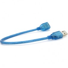 Дата кабель USB 2.0 AM/AF 0.3m blue transparent Voltronic (YT-AM/AF-0,3TBL) - Фото