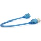 Дата кабель USB 2.0 AM/AF 0.3m blue transparent Voltronic (YT-AM/AF-0,3TBL)