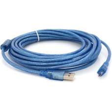 Дата кабель USB 2.0 AM to Micro 5P 5.0m blue Voltronic (YT-AM/Mc-5B/05424) - Фото