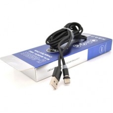 Дата кабель USB 2.0 to Lightning 1.0m 2A magnetic nylon black Pipo (18167) - Фото