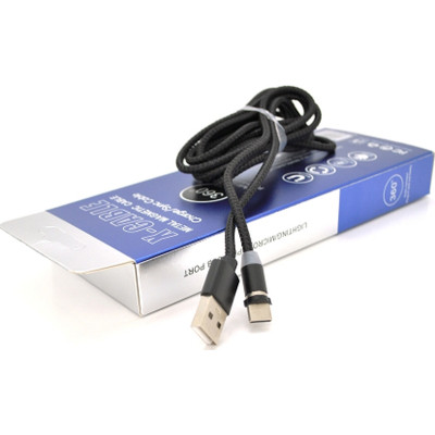 Дата кабель USB 2.0 to Lightning 1.0m 2A magnetic nylon black Pipo (18167)