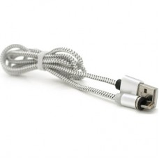 Дата кабель USB 2.0 to Lightning 1.0m 2A magnetic nylon silver Pipo (18168)