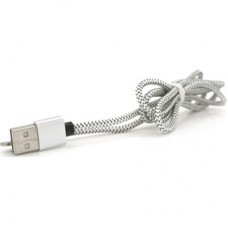 Дата кабель USB 2.0 to Lightning 1.0m 2A magnetic nylon silver Pipo (18168) - Фото