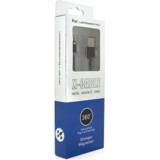 Дата кабель USB 2.0 to Lightning 2.0m 2A magnetic nylon black Pipo (18166) - Фото