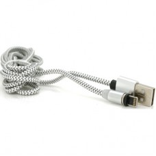 Дата кабель USB 2.0 to Lightning 2.0m 2A magnetic nylon silver Pipo (18169) - Фото