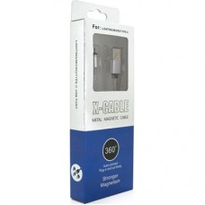 Дата кабель USB 2.0 to Lightning 2.0m 2A magnetic nylon silver Pipo (18169) - Фото