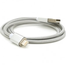 Дата кабель USB 2.0 to Lightning 1.0m 2A magnetic nylon silver Voltronic (YT-MCFB-L/S/13190/09165) - Фото