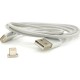 Дата кабель USB 2.0 to Lightning 1.0m 2A magnetic nylon silver Voltronic (YT-MCFB-L/S/13190/09165)