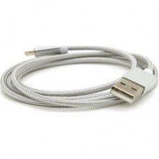 Дата кабель USB 2.0 to Lightning 1.0m 2A magnetic nylon silver Voltronic (YT-MCFB-L/S/13190/09165) - Фото