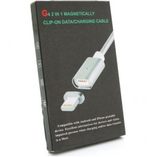 Дата кабель USB 2.0 to Lightning 1.0m 2A magnetic nylon silver Voltronic (YT-MCFB-L/S/13190/09165) - Фото