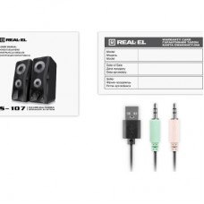 Акустична система REAL-EL S-107 USB Black (EL121100017) - Фото