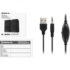 Акустична система REAL-EL S-202 USB Black (EL121200019) - Фото