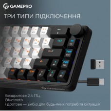 Клавиатура GamePro Asgard Valhalla MK210B Pro 65 RGB Wireless/Bluetooth/USB Black (MK210B Pro) - Фото