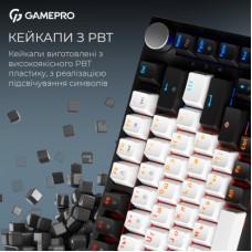 Клавиатура GamePro Asgard Valhalla MK160B Pro 75 RGB Wireless/Bluetooth/USB Black (MK160B Pro) - Фото