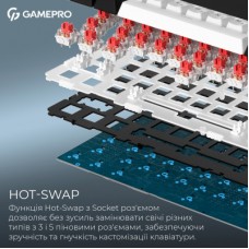 Клавиатура GamePro Asgard Valhalla MK160B Pro 75 RGB Wireless/Bluetooth/USB Black (MK160B Pro) - Фото