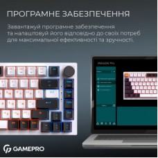 Клавиатура GamePro Asgard Valhalla MK160W Pro 75 RGB Wireless/Bluetooth/USB White (MK160W Pro) - Фото