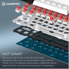 Клавиатура GamePro Asgard Valhalla MK160W Pro 75 RGB Wireless/Bluetooth/USB White (MK160W Pro) - Фото