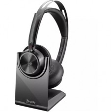 Наушники Poly Voyager Focus 2 MS Stereo USB-C + USB-C/A Adapter + Charging Stand Black (9T9J6AA) - Фото