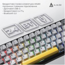 Клавиатура Ajazz AK680 MAX (8+8K) Magnetic Switch RGB Wireless/Bluetooth/USB Black (AK680-M-BGY-A) Клавиатура Ajazz AK680 MAX (8+8K) Magnetic Switch RGB Wireless/Bluetooth/USB Black (AK680-M-BGY-A) - Фото