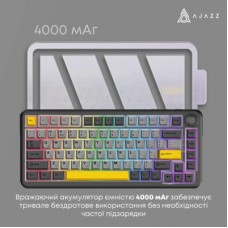 Клавиатура Ajazz AK820 MAX PLUS Daydream Switch RGB Wireless/Bluetooth/USB Black (AK820MAX-DD-BGY) Клавиатура Ajazz AK820 MAX PLUS Daydream Switch RGB Wireless/Bluetooth/USB Black (AK820MAX-DD-BGY) - Фото