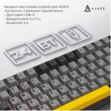 Клавиатура Ajazz AK820 MAX PLUS Daydream Switch RGB Wireless/Bluetooth/USB Black (AK820MAX-DD-BGY) Клавиатура Ajazz AK820 MAX PLUS Daydream Switch RGB Wireless/Bluetooth/USB Black (AK820MAX-DD-BGY) - Фото
