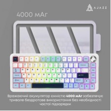 Клавиатура Ajazz AK820 MAX PLUS Daydream Switch RGB Wireless/Bluetooth/USB White (AK820MAX-DD-BWD) Клавиатура Ajazz AK820 MAX PLUS Daydream Switch RGB Wireless/Bluetooth/USB White (AK820MAX-DD-BWD) - Фото