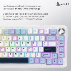 Клавиатура Ajazz AK820 MAX PLUS Daydream Switch RGB Wireless/Bluetooth/USB White (AK820MAX-DD-BWD) Клавиатура Ajazz AK820 MAX PLUS Daydream Switch RGB Wireless/Bluetooth/USB White (AK820MAX-DD-BWD) - Фото