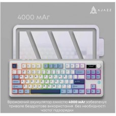 Клавиатура Ajazz AK870 PLUS Murad Switch RGB Wireless/Bluetooth/USB White (AK870-MU-BWD) Клавиатура Ajazz AK870 PLUS Murad Switch RGB Wireless/Bluetooth/USB White (AK870-MU-BWD) - Фото