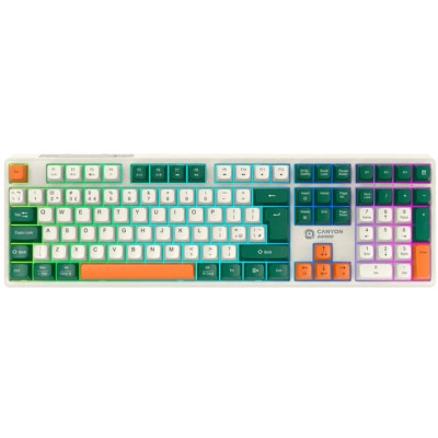 Клавиатура Canyon Shadder GKW-11 RGB Silent Wireless/Bluetooth/USB UA White (CND-SKBW11)
