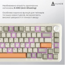 Клавіатура Ajazz AK820 MAX Flying Fish Switch RGB Wireless/Bluetooth/USB Beige (AK820MAX-FF-R) Клавіатура Ajazz AK820 MAX Flying Fish Switch RGB Wireless/Bluetooth/USB Beige (AK820MAX-FF-R) - Фото