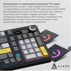 Клавиатура Ajazz AK980 Clear Sky Switch RGB Wireless/Bluetooth/USB Black (AK980-CS-BGY) Клавиатура Ajazz AK980 Clear Sky Switch RGB Wireless/Bluetooth/USB Black (AK980-CS-BGY) - Фото