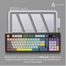 Клавиатура Ajazz AK980 Clear Sky Switch RGB Wireless/Bluetooth/USB Black (AK980-CS-BGY) Клавиатура Ajazz AK980 Clear Sky Switch RGB Wireless/Bluetooth/USB Black (AK980-CS-BGY) - Фото