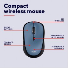 Мышка Trust Yvi+ Silent Wireless/Bluetooth Dark Blue (25514) - Фото