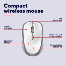Мышка Trust Yvi+ Silent Wireless/Bluetooth White (25513) - Фото