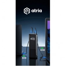 Батарея універсальна Atria 30000mAh PD/3.1/160W(Max)80W+80W, QC/3.0/22.5W (WPD-160S) - Фото