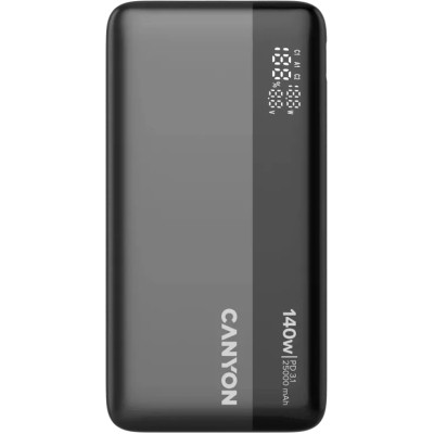Батарея универсальная Canyon PB-240 25000mAh, PD3.1/140W, PPS, QC3.0, AFC & SCP, Digital Display (CNS-CPB240)