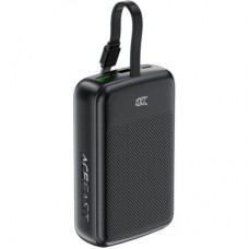 Батарея універсальна Acefast 20000 mAh 22,5W PD, QC/3.0 USB-A+USB-C In/Out, build-in cable M14 Black (6974316283966)