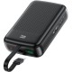 Батарея універсальна Acefast 20000 mAh 22,5W PD, QC/3.0 USB-A+USB-C In/Out, build-in cable M14 Black (6974316283966)
