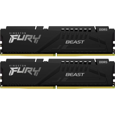 Модуль пам'яті для комп'ютера DDR5 128 GB (2x64GB) 5600 MHz Beast Black Kingston Fury (ex.HyperX) (KF556C40BBK2-128)