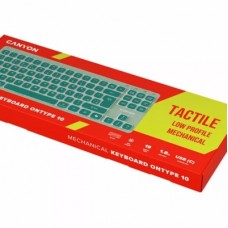 Клавиатура Canyon OnType 10 TKL Mechanical Silent Low-profile USB UA Green (CNS-HKB10GR) - Фото