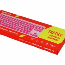 Клавіатура Canyon OnType 10 TKL Mechanical Silent Low-profile USB UA Pink (CNS-HKB10P) - Фото