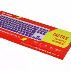 Клавіатура Canyon OnType 10 TKL Mechanical Silent Low-profile USB UA Violet (CNS-HKB10V) - Фото