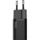 Зарядний пристрій Baseus 1xUSB 25 W (USB-C) + Cable Type-C black (TZCCSUP-L01) Зарядний пристрій Baseus 1xUSB 25 W (USB-C) + Cable Type-C black (TZCCSUP-L01)