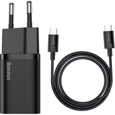 Зарядний пристрій Baseus 1xUSB 25 W (USB-C) + Cable Type-C black (TZCCSUP-L01) - Фото
