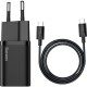 Зарядний пристрій Baseus 1xUSB 25 W (USB-C) + Cable Type-C black (TZCCSUP-L01) Зарядний пристрій Baseus 1xUSB 25 W (USB-C) + Cable Type-C black (TZCCSUP-L01)
