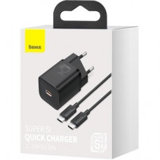 Зарядний пристрій Baseus 1xUSB 25 W (USB-C) + Cable Type-C black (TZCCSUP-L01) - Фото
