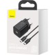 Зарядний пристрій Baseus 1xUSB 25 W (USB-C) + Cable Type-C black (TZCCSUP-L01) Зарядний пристрій Baseus 1xUSB 25 W (USB-C) + Cable Type-C black (TZCCSUP-L01)