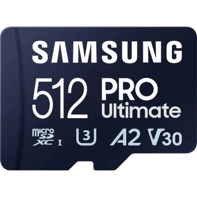 Карта памяти Samsung 512GB microSDXC class 10 UHS-I U3 V30 A2 Pro Ultimate (MB-MY512SA/WW)